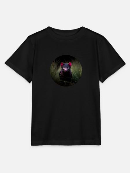 Diable de Tasmanie qui se cache - T-shirt bio MINI CREATOR Stanley/Stella Enfant - noir
