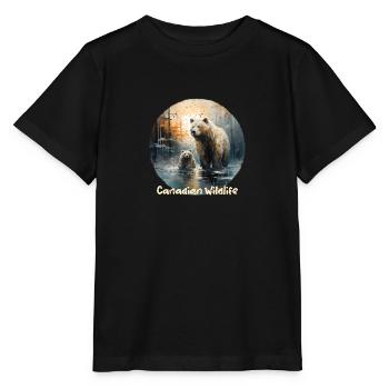 Faune canadienne d’époque - T-shirt bio MINI CREATOR Stanley/Stella Enfant - noir - Devant - Mikhail (115cm)