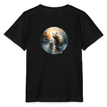 Famille des grizzlis - T-shirt bio MINI CREATOR Stanley/Stella Enfant - noir - Devant - Mikhail (115cm)