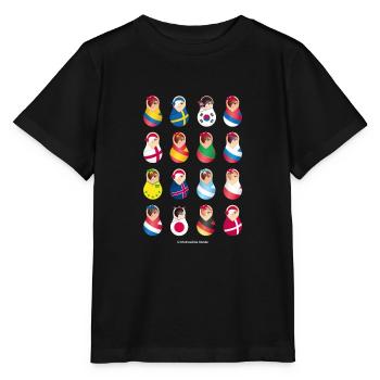 Matroschka Fußball Teams - Stanley/Stella Kinder T-Shirt MINI CREATOR  - Schwarz - Vorne - Mikhail (115cm)
