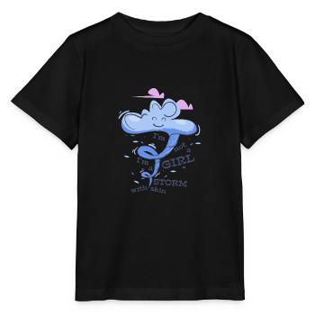 Mädchen Sturm - frech selbstbewusst Spruch - Stanley/Stella Kinder T-Shirt MINI CREATOR  - Schwarz - Vorne - Mikhail (115cm)