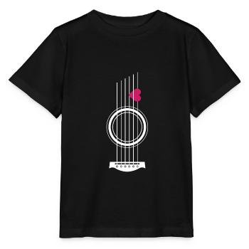 Gitarrenliebe - akustische Gitarre - Stanley/Stella Kinder T-Shirt MINI CREATOR  - Schwarz - Vorne - Mikhail (115cm)
