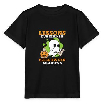 Lektionen, die in den Schatten von Halloween lauer - Stanley/Stella Kinder T-Shirt MINI CREATOR  - Schwarz - Vorne - Mikhail (115cm)