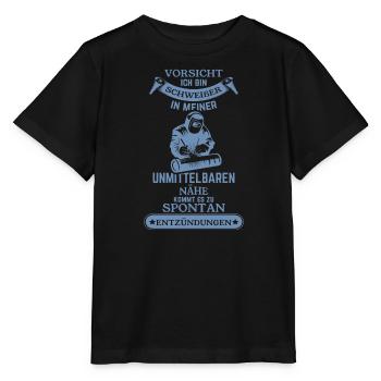 Schweißer Vorsicht extreme Hitze Spontan - Stanley/Stella Kinder T-Shirt MINI CREATOR  - Schwarz - Vorne - Mikhail (115cm)