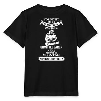 Schweißer Vorsicht extreme Hitze Spontan - Stanley/Stella Kinder T-Shirt MINI CREATOR  - Schwarz - Vorne - Mikhail (115cm)