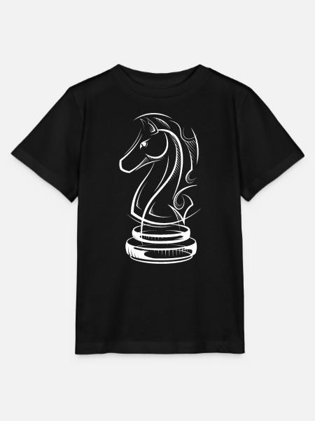 Schach Pferd Zeichnung SKizze Schachspieler Logo - Stanley/Stella Kinder T-Shirt MINI CREATOR  - Schwarz