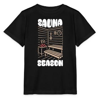 Saison du sauna - Sauna - Dicton - T-shirt bio MINI CREATOR Stanley/Stella Enfant - noir - Devant - Mikhail (115cm)