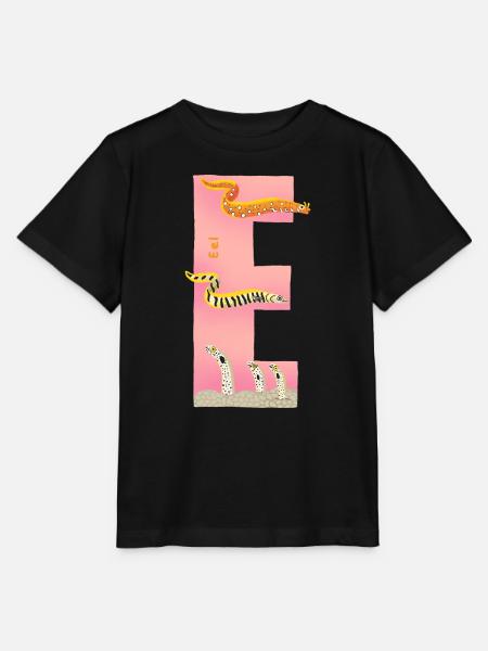 E Alphabet Rosa - Stanley/Stella Kinder T-Shirt MINI CREATOR  - Schwarz