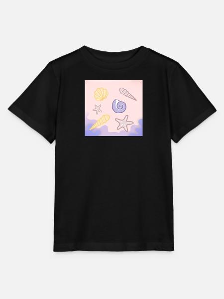 Pastellmeer Muscheln Seesterne - Stanley/Stella Kinder T-Shirt MINI CREATOR  - Schwarz