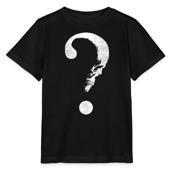 Totenkopf Fragezeichen Skull Mystery Design - Stanley/Stella Kinder T-Shirt MINI CREATOR  - Schwarz - Vorne - Mikhail (115cm)