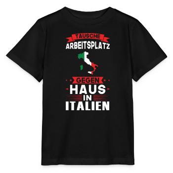 Italien Flagge Italienisch Geschenk - Stanley/Stella Kinder T-Shirt MINI CREATOR  - Schwarz - Vorne - Mikhail (115cm)