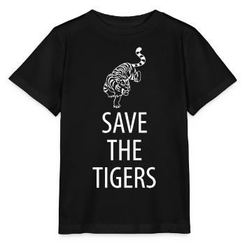 Tiger Raubkatze Großkatze Zoologie - Stanley/Stella Kinder T-Shirt MINI CREATOR  - Schwarz - Vorne - Mikhail (115cm)