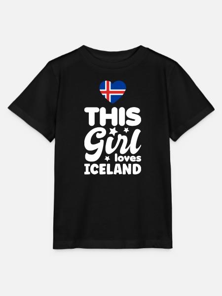 Island Flagge Vintage Isländische Flagge Used Look - Stanley/Stella Kinder T-Shirt MINI CREATOR - Schwarz