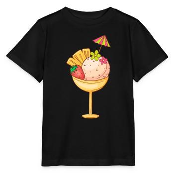Crème glacée, crème glacée, crème glacée, crème glacée, boule, crème glacée, sundae - T-shirt bio MINI CREATOR Stanley/Stella Enfant - noir - Devant - Mikhail (115cm)