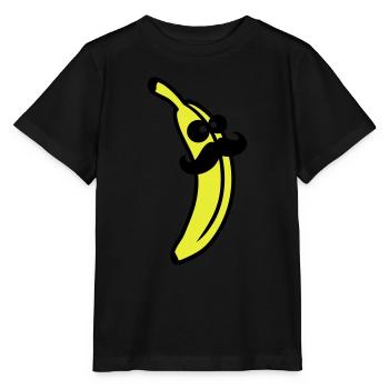 Sir Mustache Banana - Stanley/Stella Kinder T-Shirt MINI CREATOR  - Schwarz - Vorne - Mikhail (115cm)