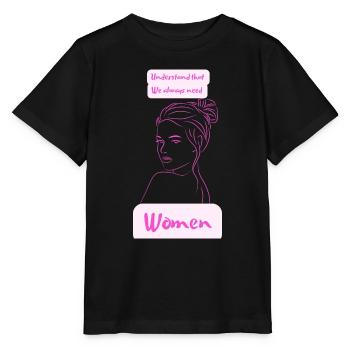 comprendre que nous avons toujours besoin de femmes - T-shirt bio MINI CREATOR Stanley/Stella Enfant - noir - Devant - Mikhail (115cm)