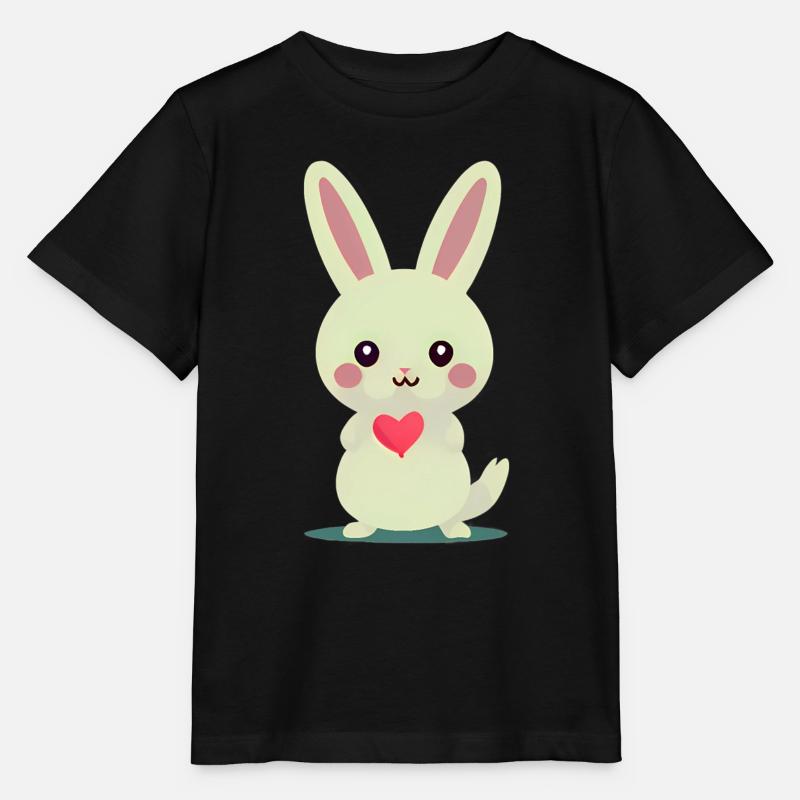 Lapin de cœur - T-shirt bio MINI CREATOR Stanley/Stella Enfant - noir