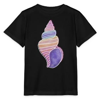 "Snail Shell", Boho Line Art Design, "Shells" - Stanley/Stella MINI CREATOR Kids’ T-Shirt - black - Front - Mikhail (115cm)