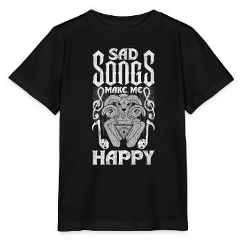 Emoticon Les chansons tristes me rendent heureux Esthétique Emocore - T-shirt bio MINI CREATOR Stanley/Stella Enfant - noir - Devant - Mikhail (115cm)
