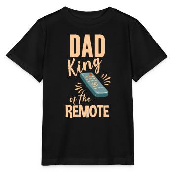 Dad King Of The Remote 4 - Stanley/Stella MINI CREATOR Kids’ T-Shirt - black - Front - Mikhail (115cm)