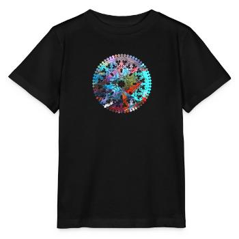 Mandala, coloré, motif, orient, graffiti - T-shirt bio MINI CREATOR Stanley/Stella Enfant - noir - Devant - Mikhail (115cm)