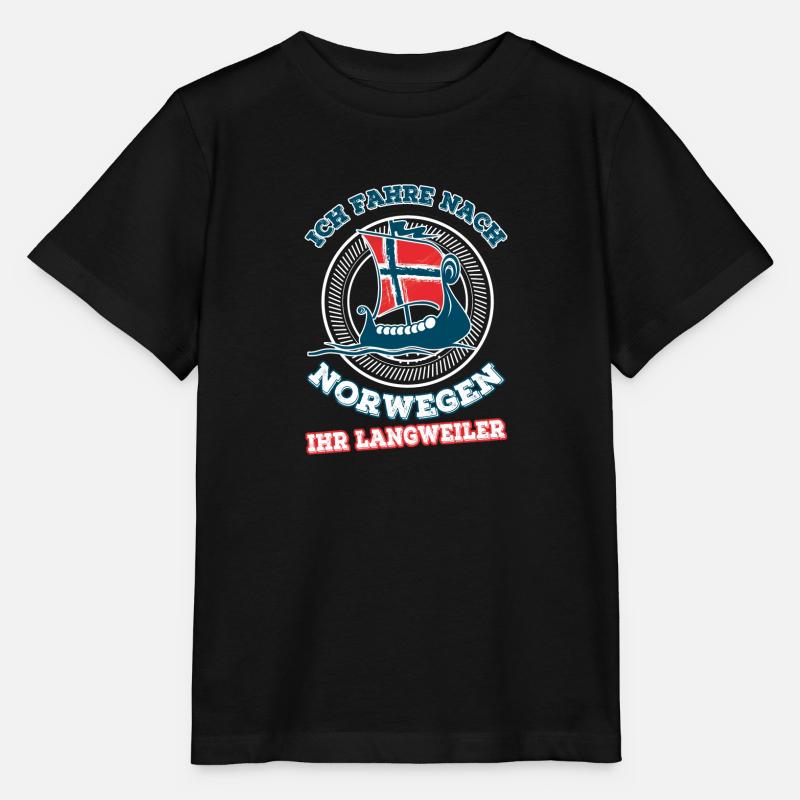 Design Langweiler Norwegen Schiff - Stanley/Stella Kinder T-Shirt MINI CREATOR  - Schwarz