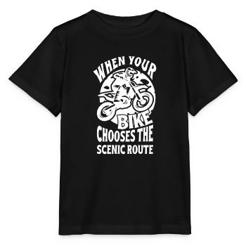 Dirtbike Rider Chooses Scenic Route MX Motocross - Stanley/Stella MINI CREATOR Kids’ T-Shirt - black - Front - Mikhail (115cm)