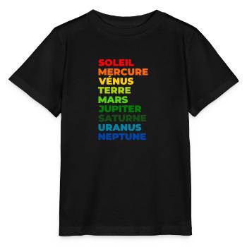 Le Système solaire - T-shirt bio MINI CREATOR Stanley/Stella Enfant - noir - Devant - Mikhail (115cm)
