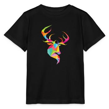 Hirschkopf - Stanley/Stella Kinder T-Shirt MINI CREATOR  - Schwarz - Vorne - Mikhail (115cm)