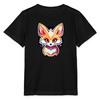 Dessin de Fennec renard du désert - T-shirt bio MINI CREATOR Stanley/Stella Enfant - noir - Devant - Mikhail (115cm)