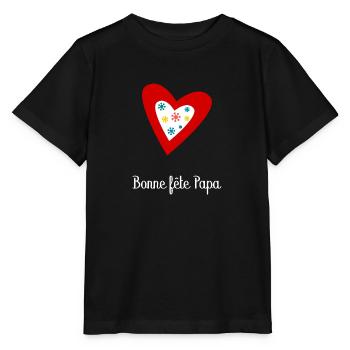 FÊTE DES PÈRES.BONNE FÊTE PAPA. PAPA. BONNE FÊTE - T-shirt bio MINI CREATOR Stanley/Stella Enfant - noir - Devant - Mikhail (115cm)
