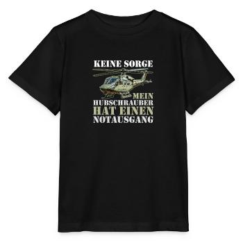 Pilot Helikopter Hubschrauber - Stanley/Stella Kinder T-Shirt MINI CREATOR  - Schwarz - Vorne - Mikhail (115cm)