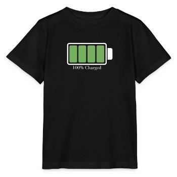 Charged battery - Stanley/Stella MINI CREATOR Kids’ T-Shirt - black - Front - Mikhail (115cm)