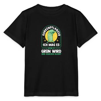 Gardener Cucumber Farmer Garden - Stanley/Stella MINI CREATOR Kids’ T-Shirt - black - Front - Mikhail (115cm)