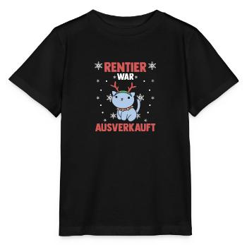 Cat Reindeer was sold out Christmas - Stanley/Stella MINI CREATOR Kids’ T-Shirt - black - Front - Mikhail (115cm)