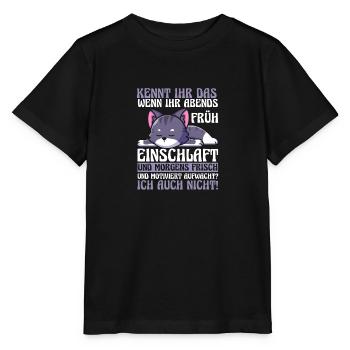 Lazy Late Riser Motivation Cat - Stanley/Stella MINI CREATOR Kids’ T-Shirt - black - Front - Mikhail (115cm)