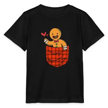 Lebkuchenmann Lebkuchenherz Lebkuchen Naschen - Stanley/Stella Kinder T-Shirt MINI CREATOR  - Schwarz - Vorne - Mikhail (115cm)