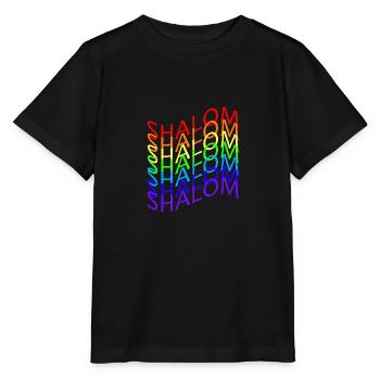 SHALOM ARC EN CIEL FLAG - T-shirt bio MINI CREATOR Stanley/Stella Enfant - noir - Devant - Mikhail (115cm)