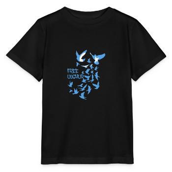 pigeons,oiseaux,troupeaux d’oiseaux,ouïghours libres,ouïghours - T-shirt bio MINI CREATOR Stanley/Stella Enfant - noir - Devant - Mikhail (115cm)