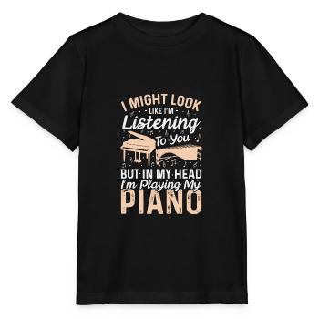 Drôle de pianiste Pianiste Citation - T-shirt bio MINI CREATOR Stanley/Stella Enfant - noir - Devant - Mikhail (115cm)