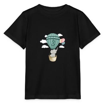 Balloon Baby Elephant 3ème anniversaire - T-shirt bio MINI CREATOR Stanley/Stella Enfant - noir - Devant - Mikhail (115cm)
