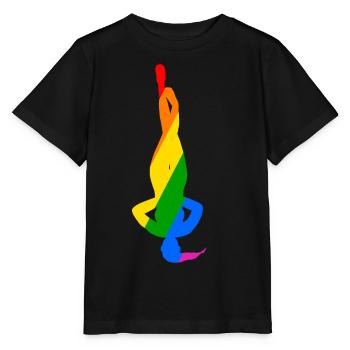 Pose colorée du poirier dans le yoga - T-shirt bio MINI CREATOR Stanley/Stella Enfant - noir - Devant - Mikhail (115cm)