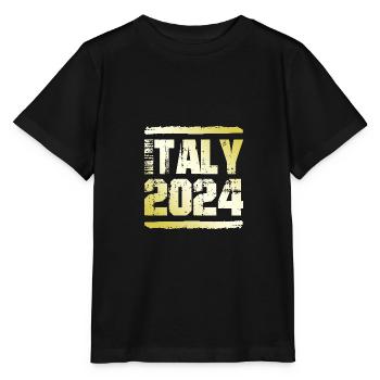 Italie 2024 Médaille d’or - T-shirt bio MINI CREATOR Stanley/Stella Enfant - noir - Devant - Mikhail (115cm)