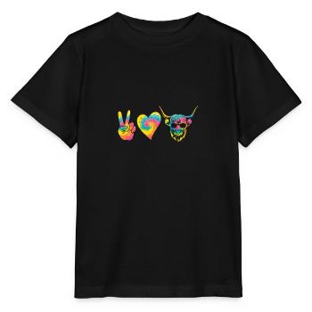 Cow Cattle Highland Cattle - Stanley/Stella MINI CREATOR Kids’ T-Shirt - black - Front - Mikhail (115cm)