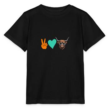 Cow Cattle Highland Cattle - Stanley/Stella MINI CREATOR Kids’ T-Shirt - black - Front - Mikhail (115cm)