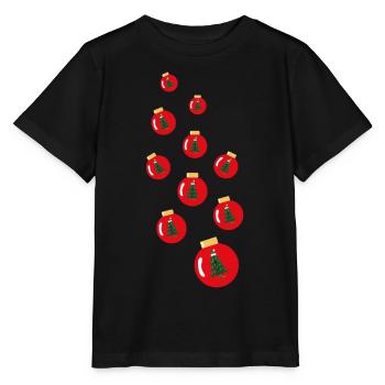 Wilde Weihnachtskugeln mit Weihnachtsbäumen. - Stanley/Stella Kinder T-Shirt MINI CREATOR  - Schwarz - Vorne - Mikhail (115cm)