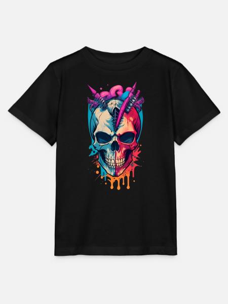 Totenkopf - Stanley/Stella Kinder T-Shirt MINI CREATOR - Schwarz