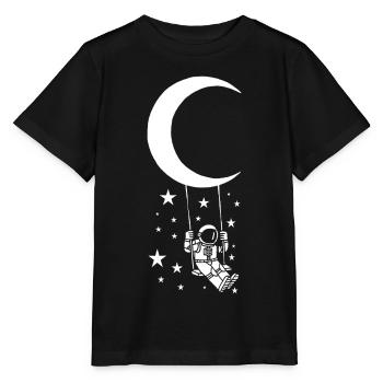 Astronaute sur balançoire lunaire - T-shirt bio MINI CREATOR Stanley/Stella Enfant - noir - Devant - Mikhail (115cm)