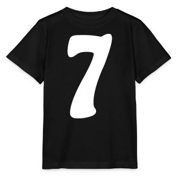 Sieben: Minimalistische Ziffer 7 | Siebter - Stanley/Stella Kinder T-Shirt MINI CREATOR  - Schwarz - Vorne - Mikhail (115cm)