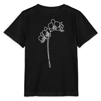 Orchid lines in white - Stanley/Stella MINI CREATOR Kids’ T-Shirt - black - Front - Mikhail (115cm)